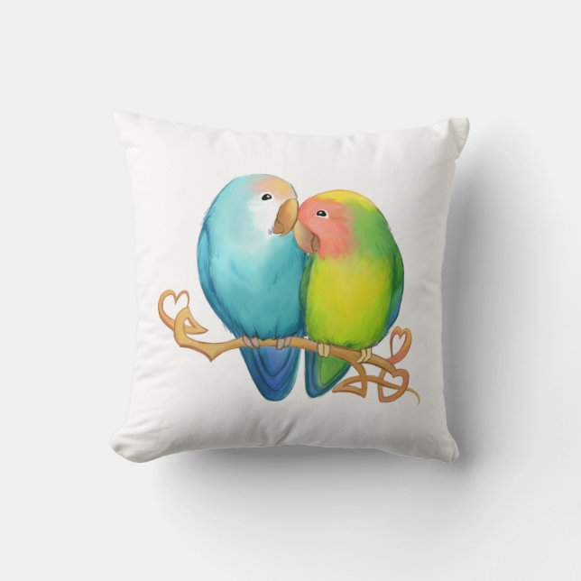 Cojín Decorativo Pillow de los pájaros amorosos (Anverso)