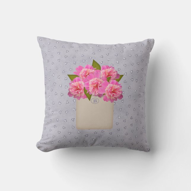Cojín Decorativo Pillow de los peones rosados (Anverso)