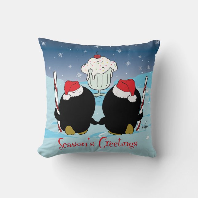 Cojín Decorativo Pillow de los pingüinos del helado (Anverso)