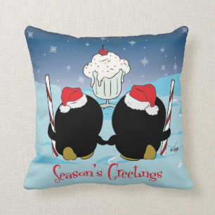 Cojín Decorativo Pillow de los pingüinos del helado