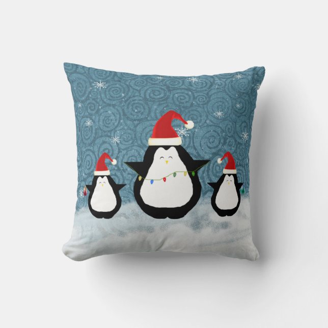 Cojín Decorativo Pillow de los pingüinos navidades (Anverso)