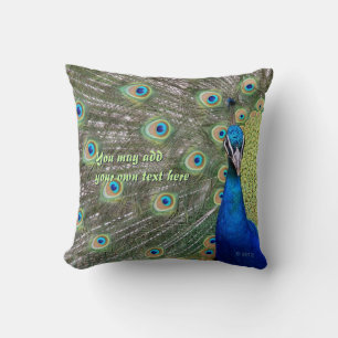 Cojín Decorativo Pillow de los platos de pavo real de personalizabl