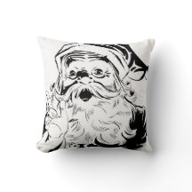 Pillow de los Santa Navidades Vintage blancos y ne