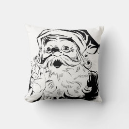 Cojín Decorativo Pillow de los Santa Navidades Vintage blancos y ne
