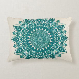 Cojín Decorativo Pillow de Mandala árabe - Acento geométrico Verde 