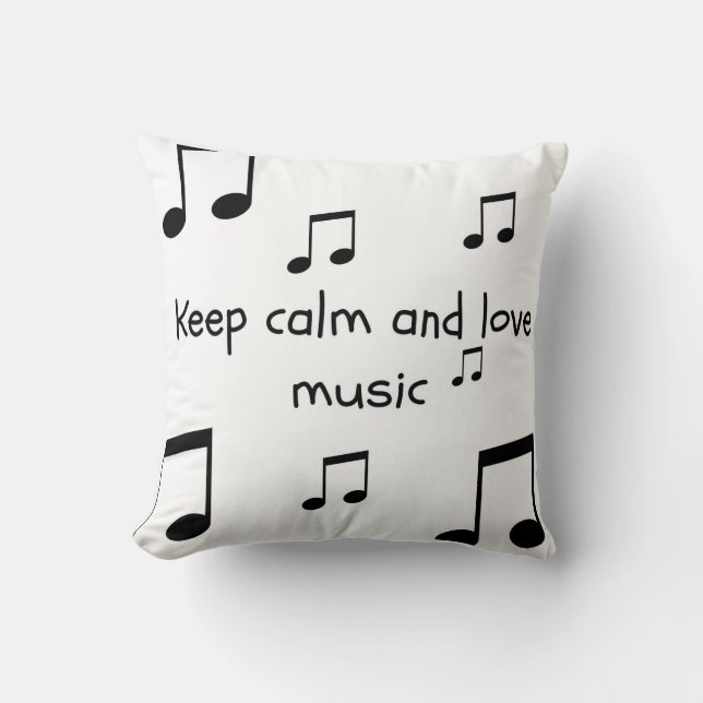 Cojín Decorativo Pillow de música blanca y negra adolescente (Anverso)