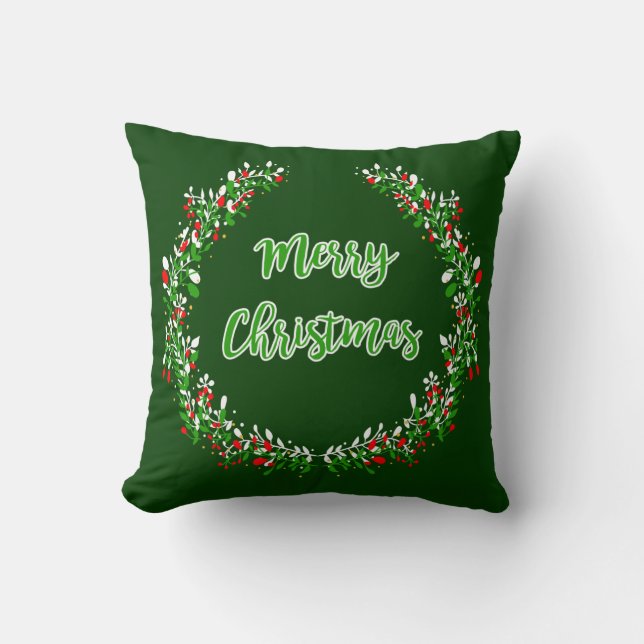 Cojín Decorativo Pillow de Navidades blancos rojos verdes (Anverso)