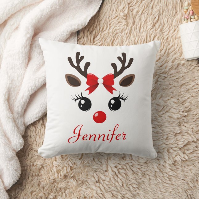 Cojín Decorativo Pillow de Navidades de renos personalizados (Manta)