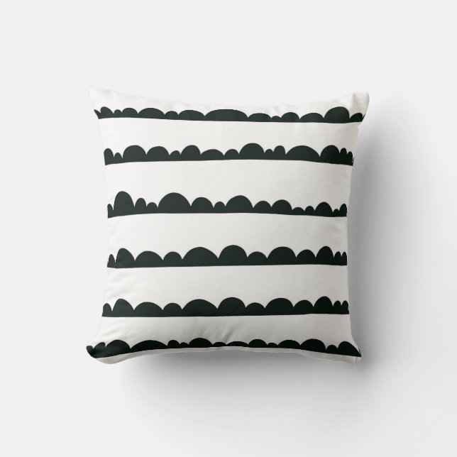 Cojín Decorativo Pillow de nubes negras y blancas (Anverso)