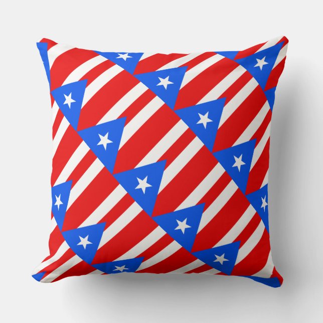 Cojín Decorativo Pillow de Paul McGehee "Bandera Puertorriqueña" (Anverso)