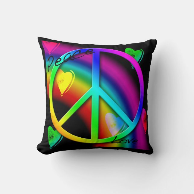 Cojín Decorativo Pillow de paz y amor (Anverso)
