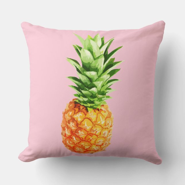 Cojín Decorativo Pillow de piña, versión rosa (Anverso)