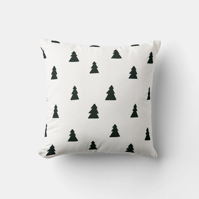 Cojín Decorativo Pillow de pinos blancos y negros (Anverso)