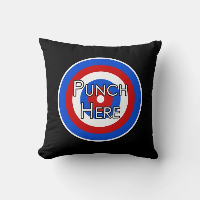 Cojín Decorativo Pillow de "Punch Here" (Anverso)
