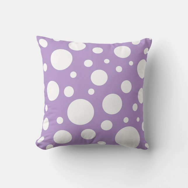 Cojín Decorativo Pillow de puntos morados (Anverso)