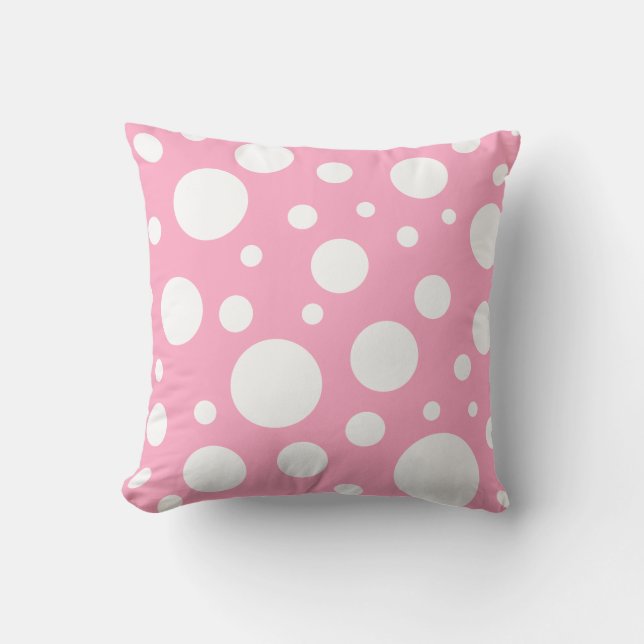 Cojín Decorativo Pillow de puntos rosados (Anverso)