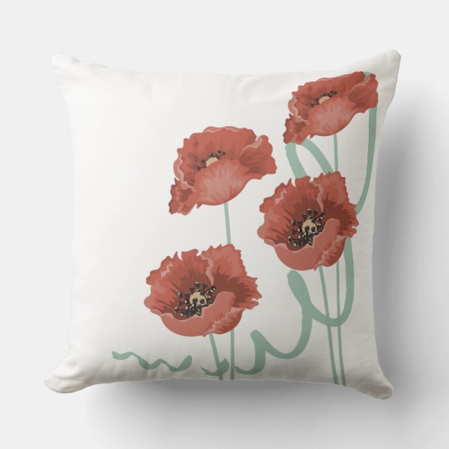 Cojín Decorativo Pillow de Red Peonies (Anverso)