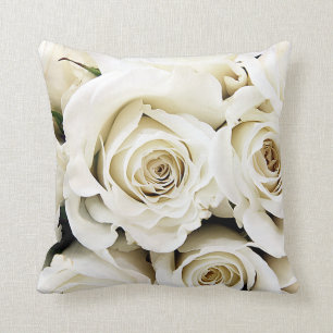 Cojín Decorativo Pillow de rosas blancas