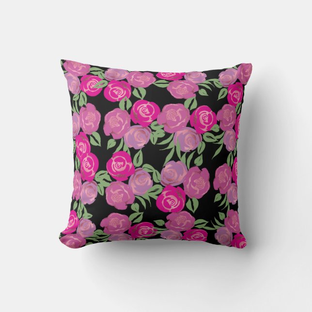 Cojín Decorativo Pillow de rosas rosadas (Anverso)