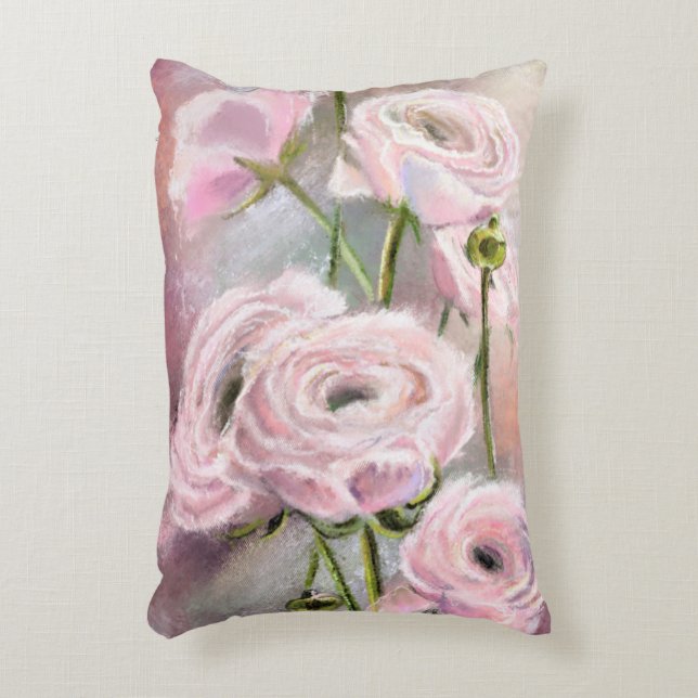 Cojín Decorativo Pillow de rosas rosadas (Frente (Vertical))