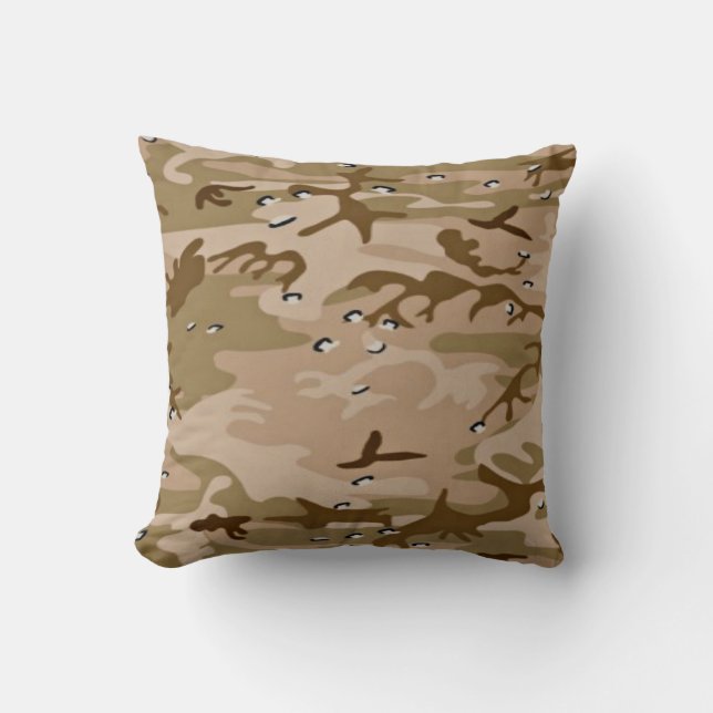Cojín Decorativo Pillow de Sand Camo, desierto militar (Anverso)