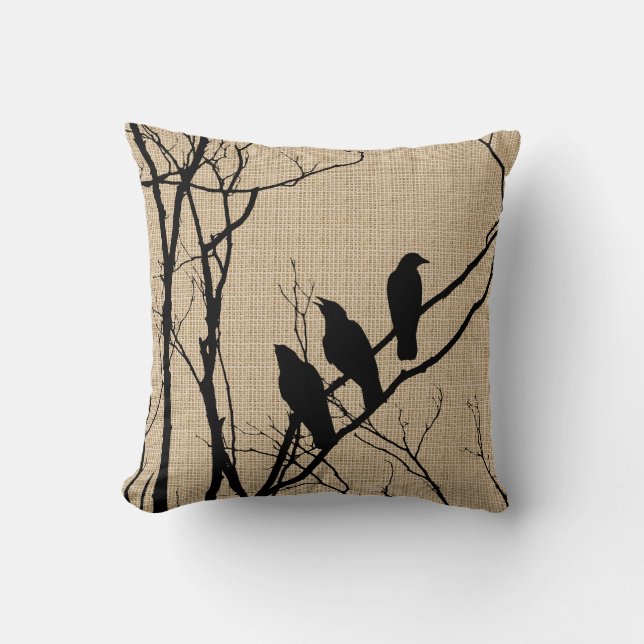 Cojín Decorativo Pillow de tres pájaros (Anverso)