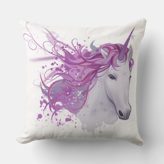 Cojín Decorativo Pillow de Unicornio rosa (Anverso)