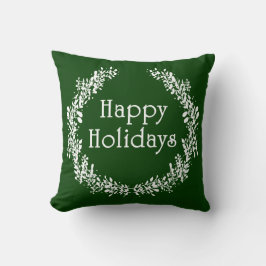 Cojín Decorativo Pillow de vacaciones felices verdes y blancos
