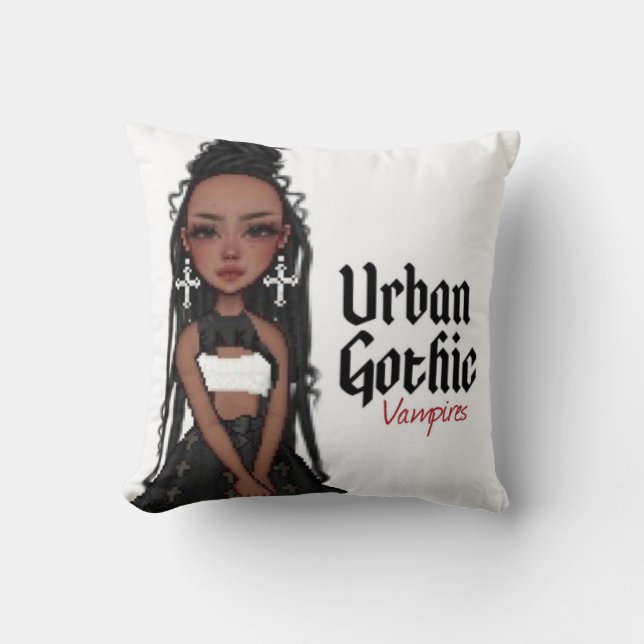 Cojín Decorativo Pillow de vampiros góticos urbanos (Anverso)