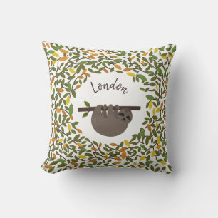 Cojín Decorativo Pillow de vegetación personalizada Baby Sloth en o