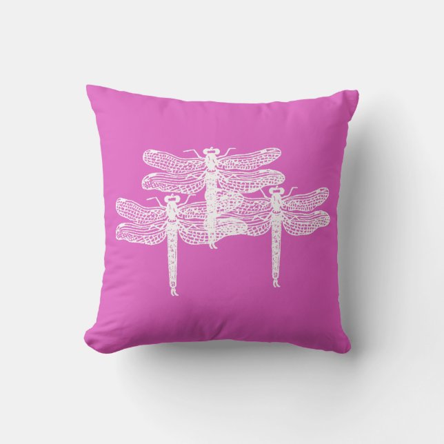 Cojín Decorativo Pillow de violetas de la libélula (Anverso)