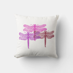 Cojín Decorativo Pillow de violetas de la libélula