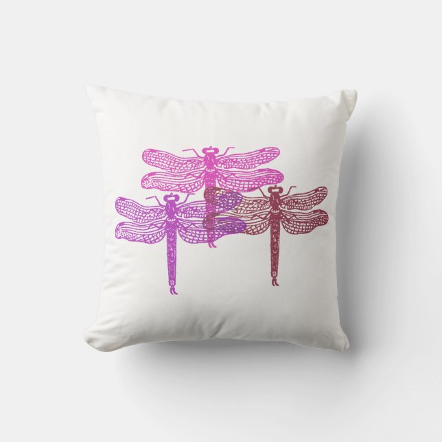 Cojín Decorativo Pillow de violetas de la libélula (Anverso)