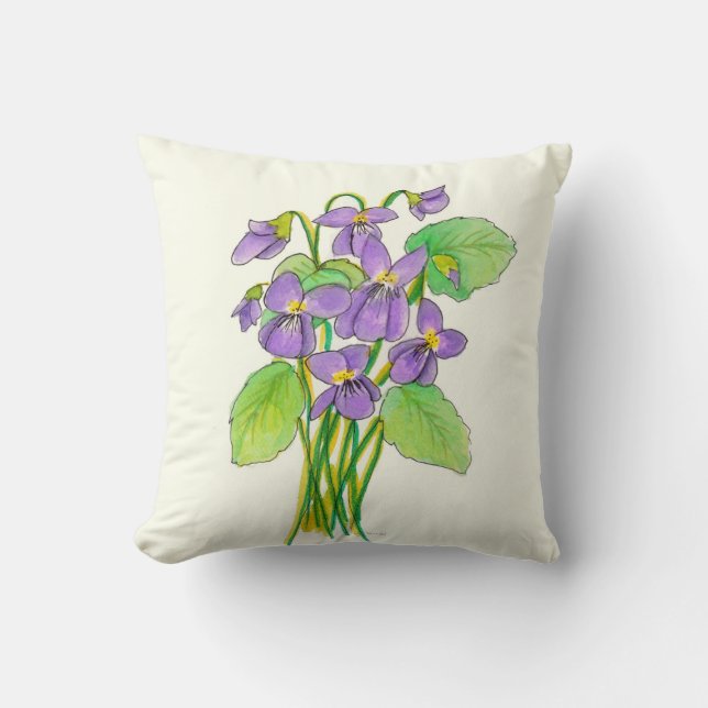 Cojín Decorativo Pillow de violetas salvajes (Anverso)