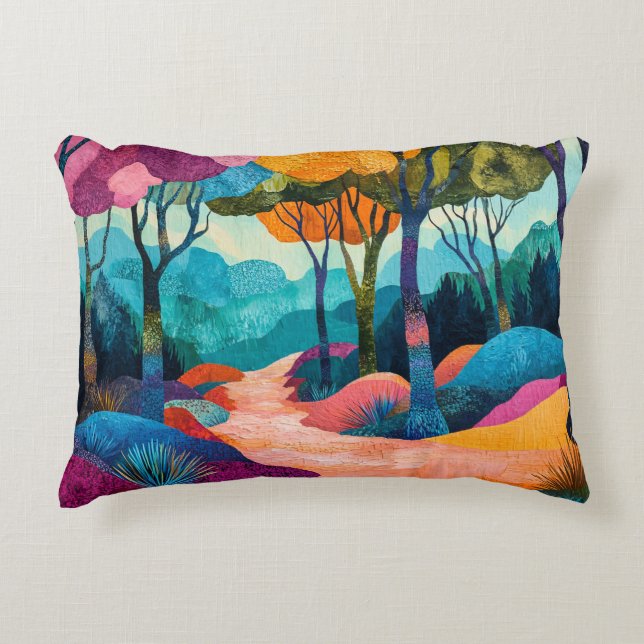 Cojín Decorativo Pillow del acento del bosque otoñal (Anverso)