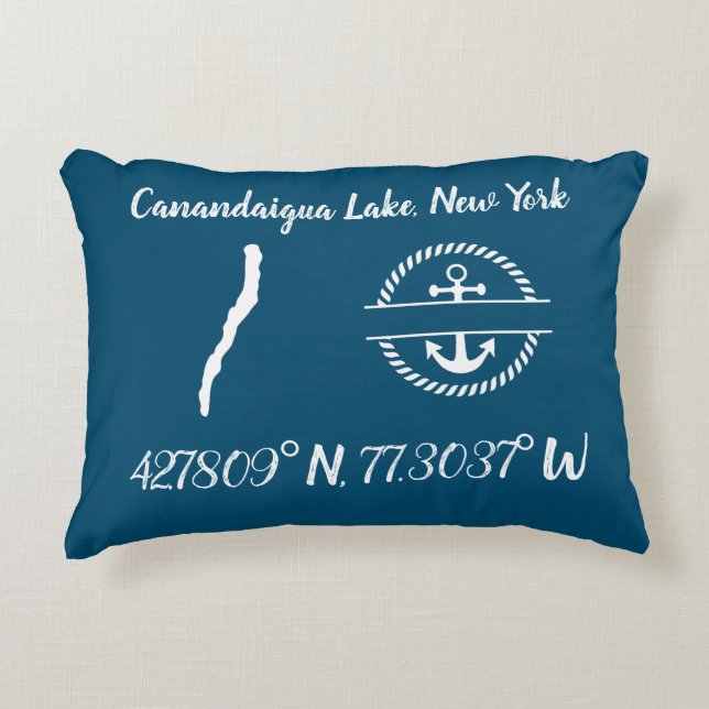 Cojín Decorativo Pillow del acento del lago Canandaigua (Anverso)