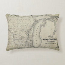 Pillow del acento del mapa de los ferrocarriles de