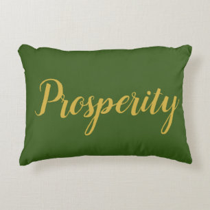 Cojín Decorativo Pillow del acento Feng Shui Green & Gold "Prosperi
