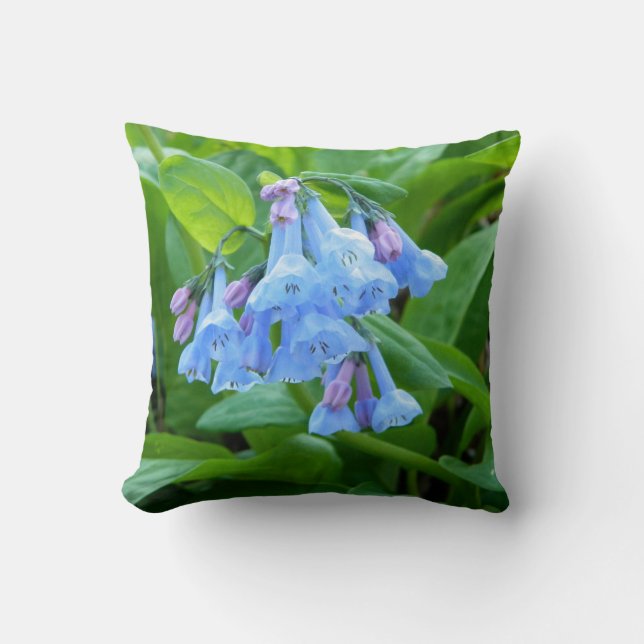 Cojín Decorativo Pillow del anillo de Bluebells (Virginia Bluebells (Anverso)