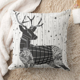 Cojín Decorativo Pillow del árbol de ciervos y aves