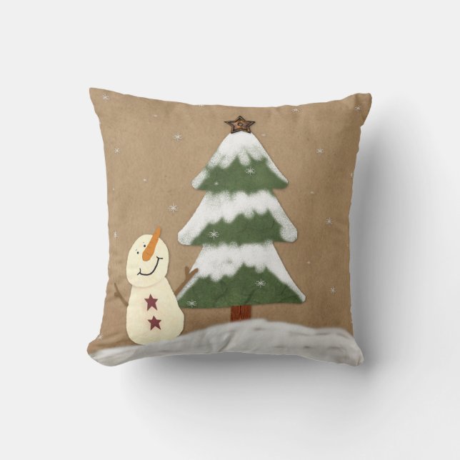 Cojín Decorativo Pillow del árbol de Navidad del país (Anverso)
