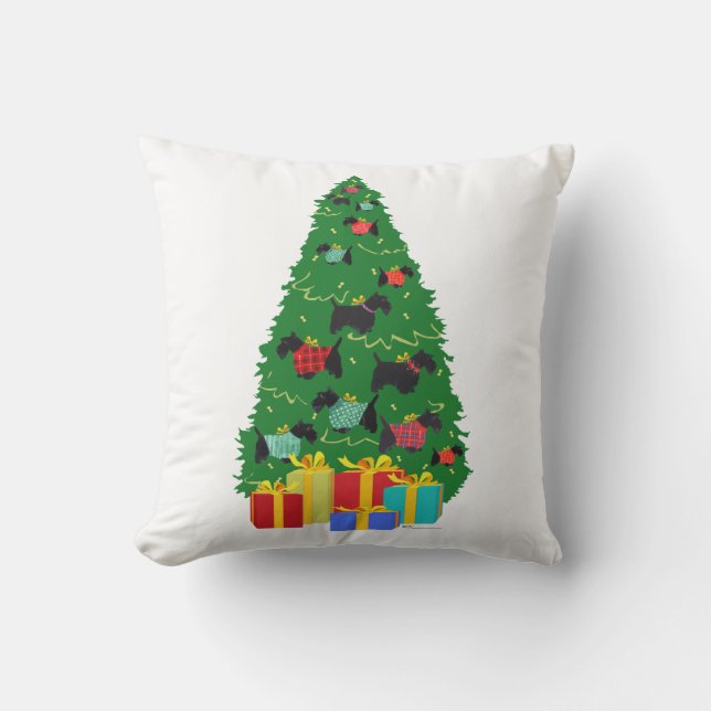 Cojín Decorativo Pillow del árbol de navidad del terror escocés (Anverso)