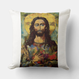 Cojín Decorativo Pillow del arte del baloncesto de los aros sagrado
