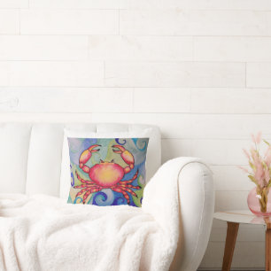Cojín Decorativo Pillow del cangrejo feliz
