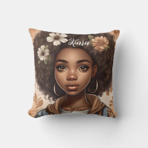 Cojín Decorativo Pillow del chica negro personalizado