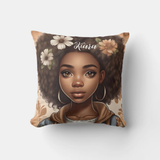 Cojín Decorativo Pillow del chica negro personalizado