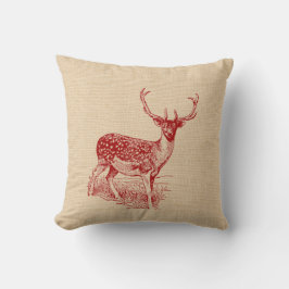 Cojín Decorativo Pillow del ciervo de Woodland rústico