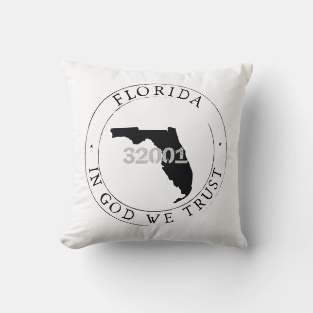 Cojín Decorativo Pillow del código postal de Florida (Anverso)