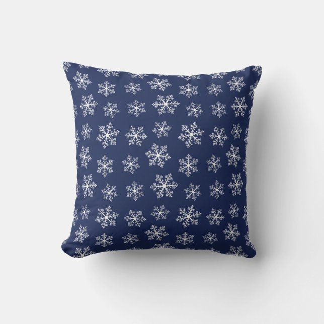 Cojín Decorativo Pillow del copo de nieve de la marina (Anverso)