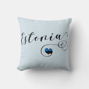 Cojín Decorativo Pillow del corazón de Estonia, bandera estonia